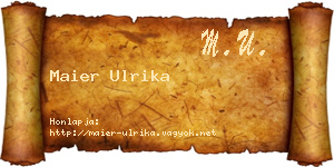 Maier Ulrika névjegykártya